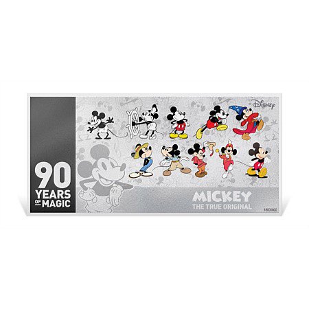 2018 ニウエ ミッキーマウス90周年記念 紙幣型銀貨 5g 箱付き 新品未