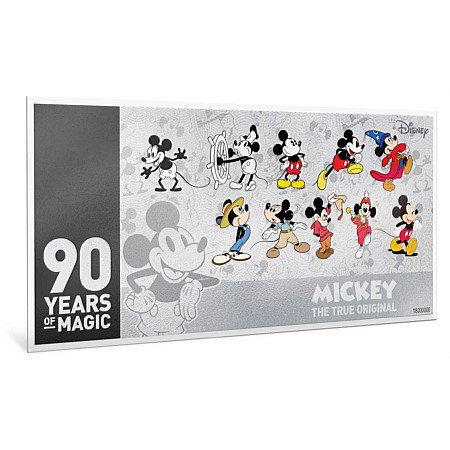 2018 ニウエ ミッキーマウス90周年記念 紙幣型銀貨 5g 箱付き 新品