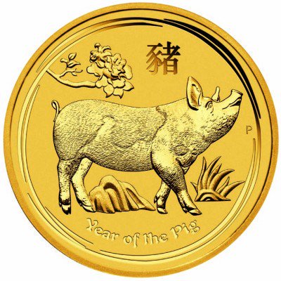 2019 オーストラリア 干支：亥(イノシシ)年 金貨 1オンス プルーフ 箱 