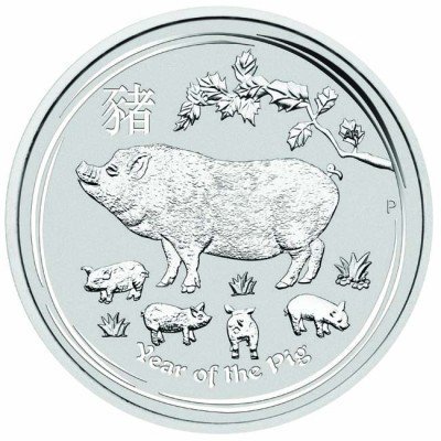 2019 オーストラリア 干支：亥(イノシシ)年 銀貨 1キロ クリアケース