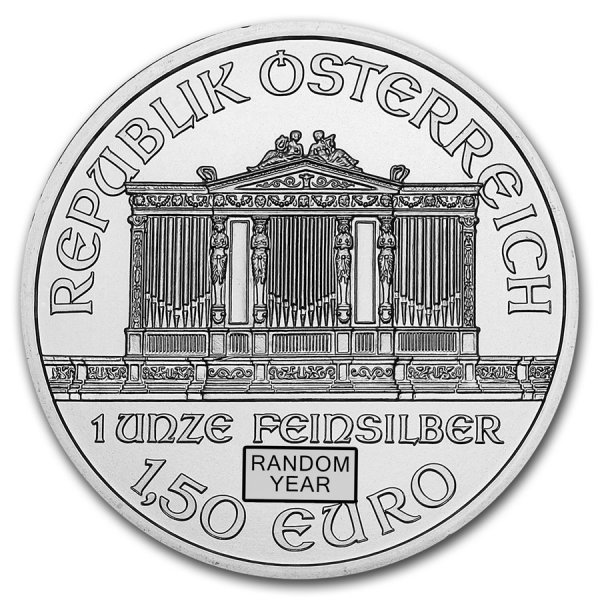 【純銀】オーストリア ウィーン銀貨(2021年)5枚セット　-1オンス銀貨-