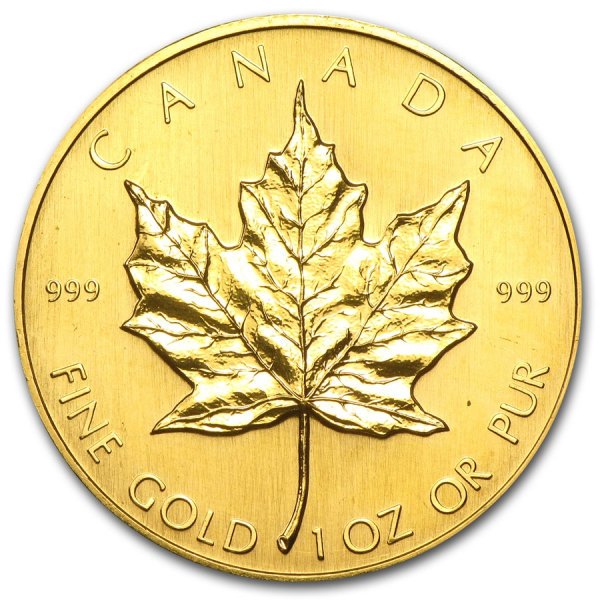 1992 カナダ メイプル金貨１オンス（30mmクリアケース付き） - 野口