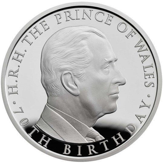 2018 イギリス チャールズ皇太子殿下70歳御誕生日記念 5ポンド銀貨 プルーフ 箱とクリアケース付き 【Proof】 新品未使用 -  野口コイン株式会社