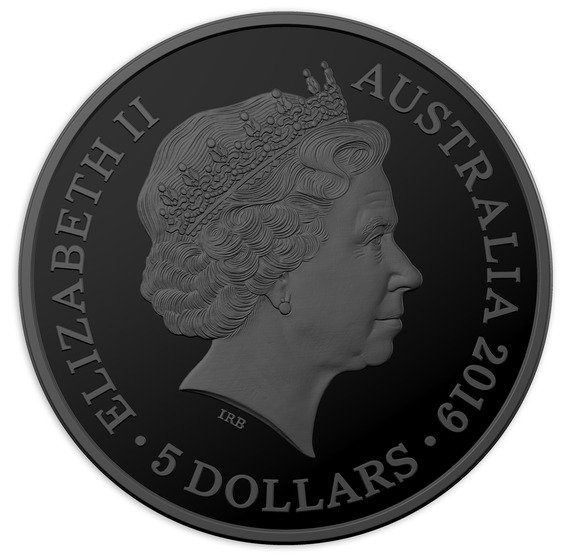 5$Year【黒い銀貨】ヒメフクロウインコ オーストラリア銀貨 2019