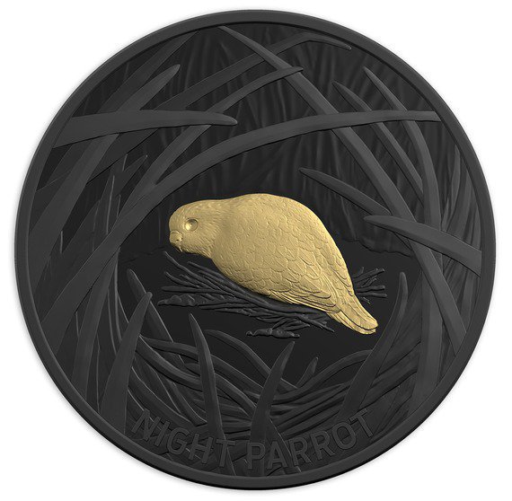 【黒い銀貨】ヒメフクロウインコ オーストラリア銀貨 2019