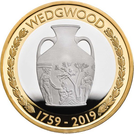 2019 イギリス ウェッジウッド創立260周年記念 2ポンド銀貨 ピエフォー