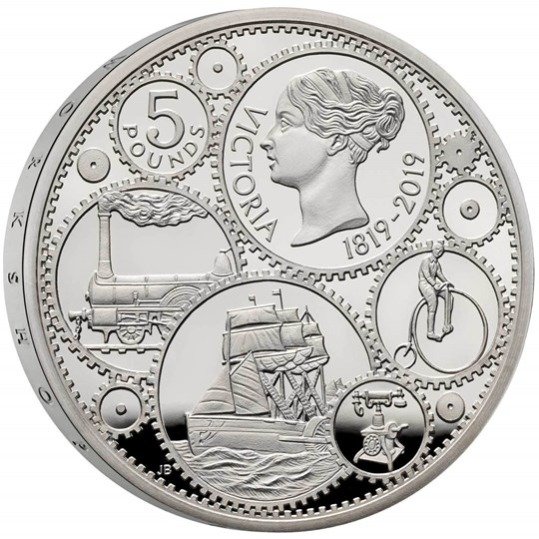 2019 イギリス　ヴィクトリア女王生誕200周年記念 5ポンド銀貨　ピエフォー