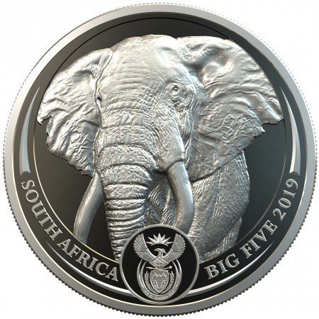 2019 南アフリカ 象 プラチナ貨 1オンス プルーフ 箱とクリアケース