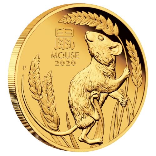 2020 オーストラリア 干支：子(ネズミ)年 金貨 1/4オンス プルーフ 箱