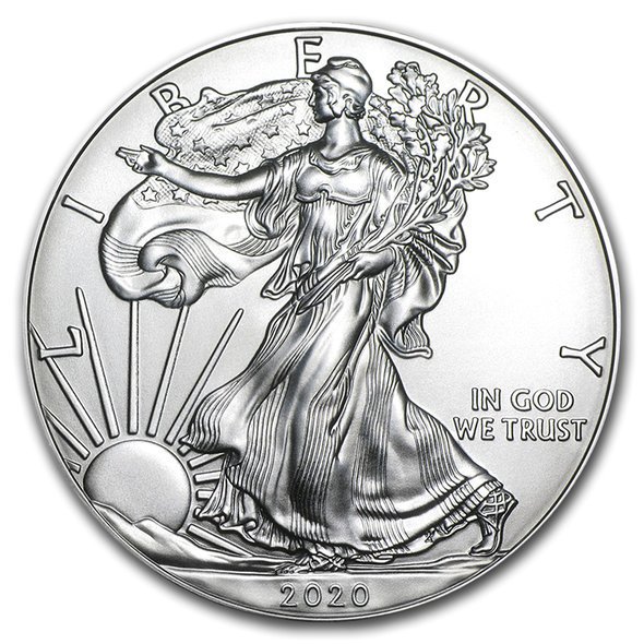 純銀  2020年 アメリカ「イーグル・ウオーキング リバティ」 1オンス銀貨