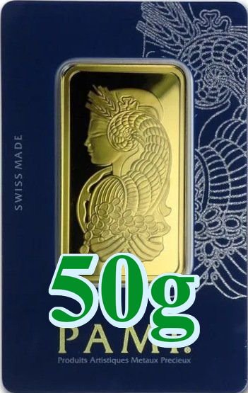 50 グラム スイス PAMP製 ゴールドバー 99.99% (フォルトゥナ) - 野口コイン株式会社