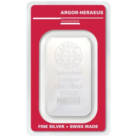 1オンス スイス アルゴア製 シルバーバー 99.9% ※※ 純銀 インゴット ingot シルバーバー SILVER 1oz 31.1グラム  31.1g - 野口コイン株式会社