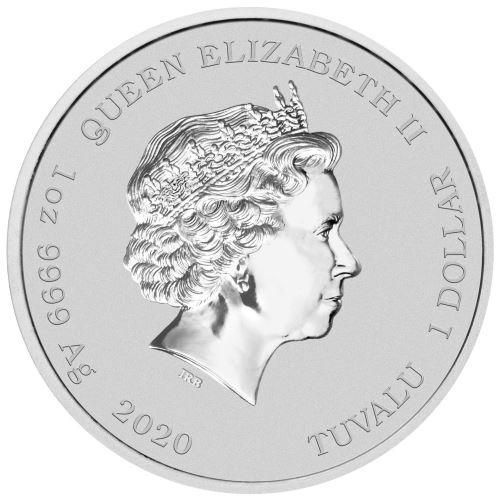 2020 ツバル ジェームズ・ボンド007 1ドル銀貨 1オンス カード型
