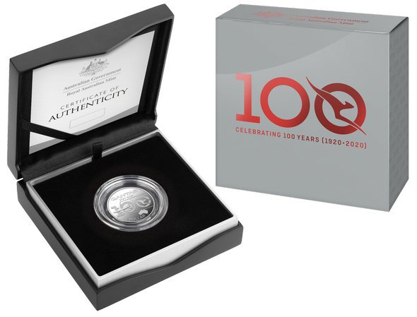 2020 オーストラリア カンタス航空100周年記念 1ドル銀貨 1/2オンス