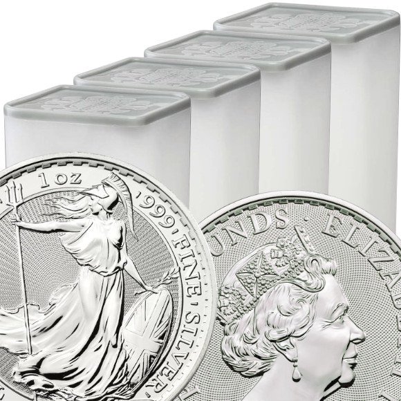 ブリタニア銀貨　2020 1ロール　新品未使用　25枚　コインケース付き