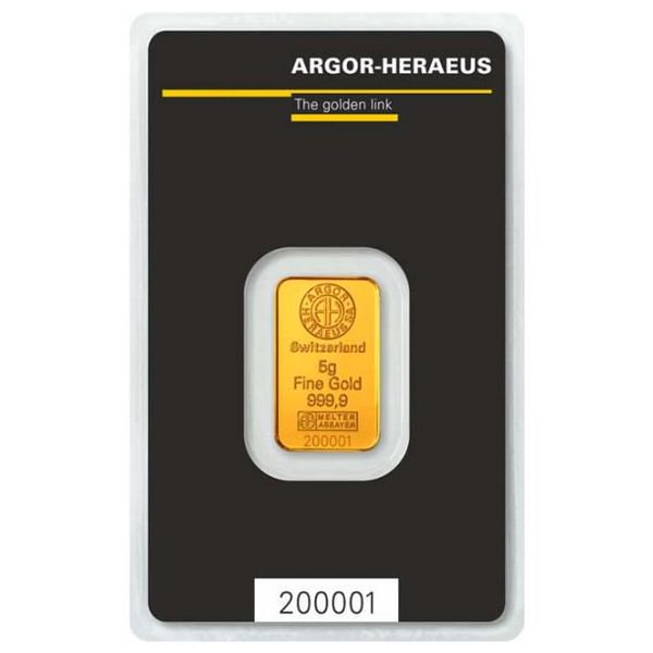 5グラム スイス アルゴア製 ゴールドバー 99.99% - 野口コイン株式会社