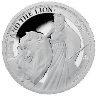 女神右立位】 現代版 2020 1オンス セントヘレナ ウナとライオン 銀貨