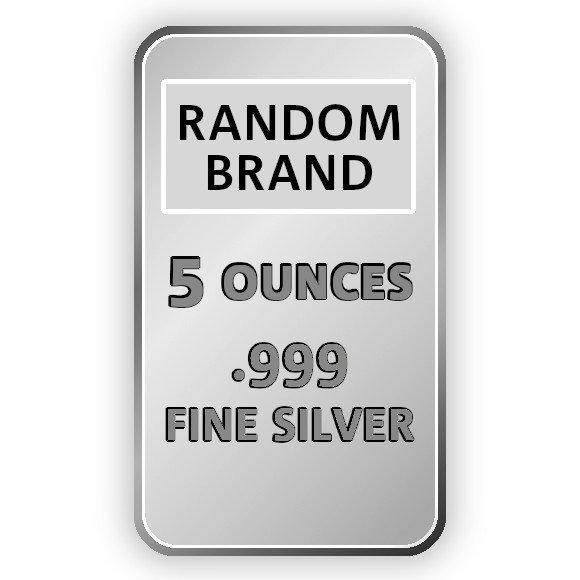 5オンス ランダムブランド シルバーバー 99.9% ※※ 純銀 インゴット ingot シルバーバー SILVER 5oz 155.5グラム  155.5g - 野口コイン株式会社