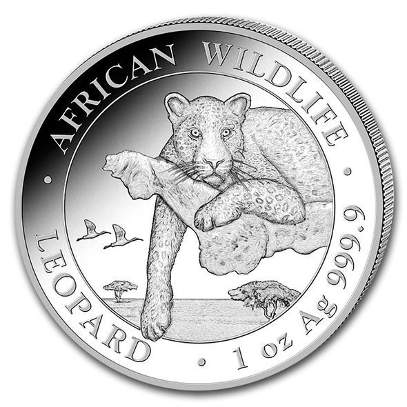 2020 ソマリア アフリカの野生生物：ヒョウ 100シリング銀貨 1オンス