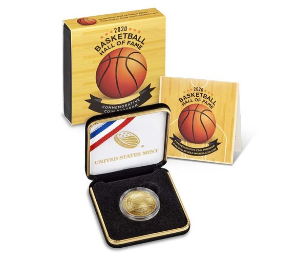 2020 アメリカ バスケットボール殿堂60周年 5ドル金貨 1/4オンス 箱と 