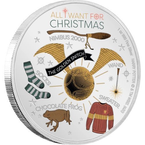 2020 ニウエ ハリーポッター：クリスマスのお祝い 2ドル銀貨 1オンス