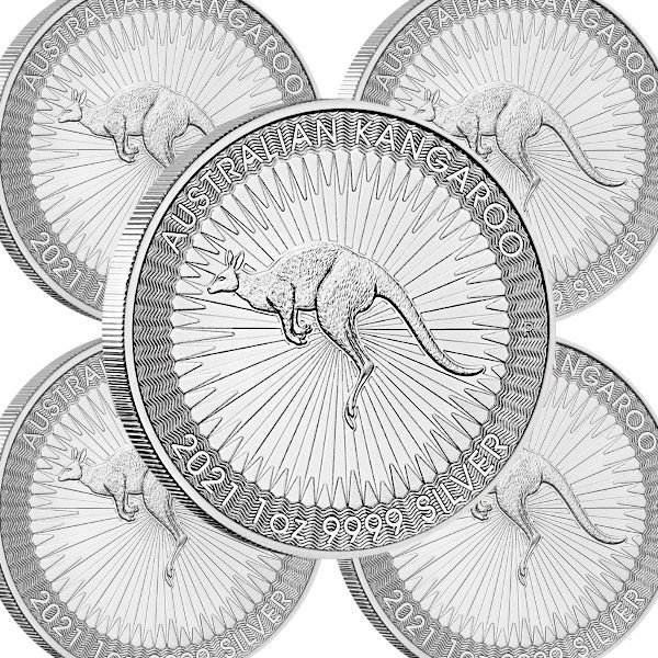 2021 1オンス オーストラリア カンガルー銀貨 □【5枚】セット 41mm ...
