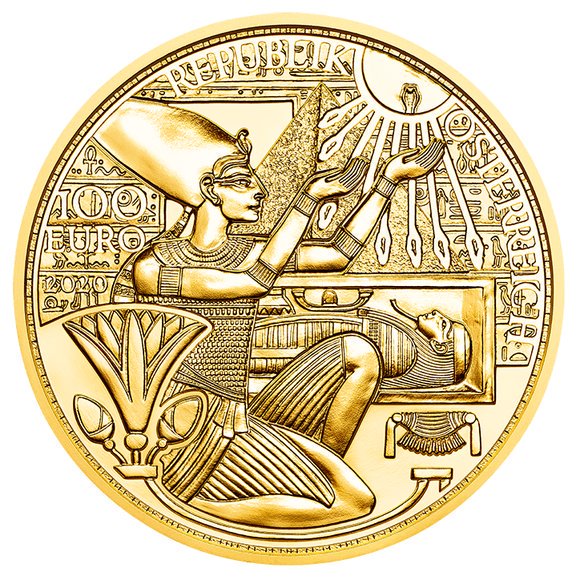 2020 オーストリア 金の魔法：ファラオの黄金 100ユーロ金貨 1/2オンス 