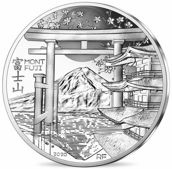 2020 フランス UNESCO:富士山 50ユーロ金貨 1/4オンス プルーフ 箱とクリアケース付き 【Proof】 新品未使用 -  野口コイン株式会社