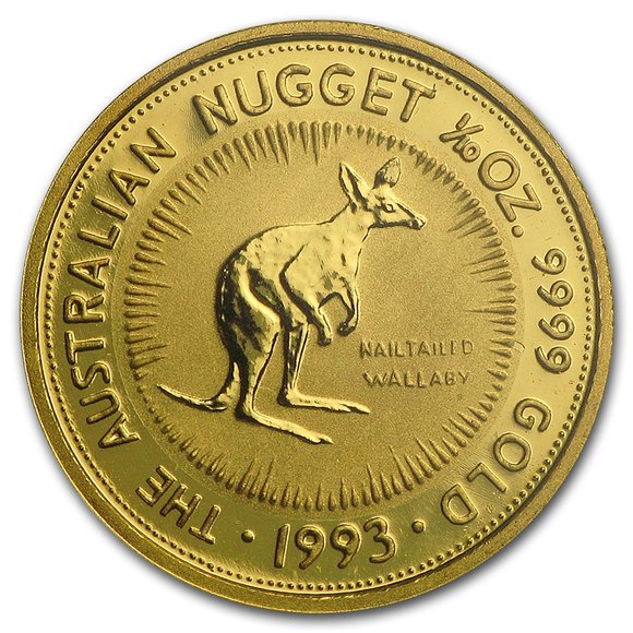 1993 オーストラリア、カンガルー金貨 1/10オンス クリアケース付き 新品未使用 - 野口コイン株式会社