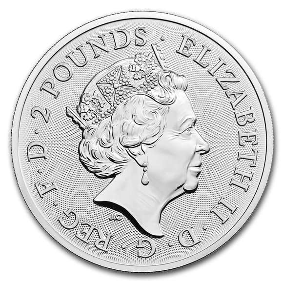 2021年 イギリス「クィーンズ ビースト・グレイハウンド」純銀 2オンス銀貨
