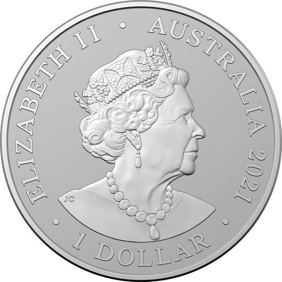 2021 オーストラリア サラワクイルカ 1ドル銀貨 1オンス 40mmクリア 