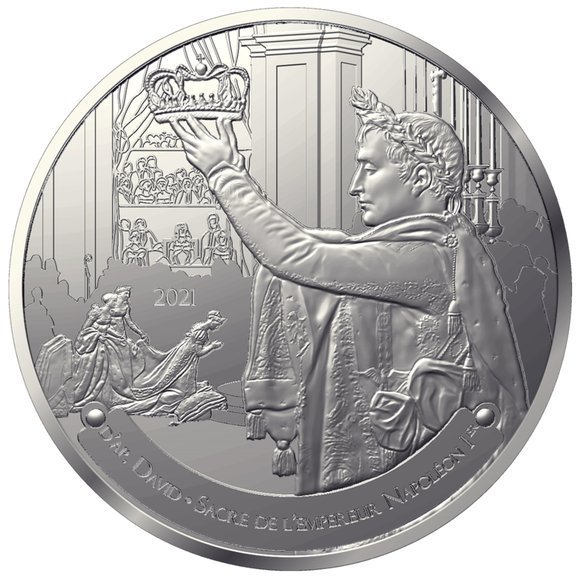 2021 フランス ナポレオン1世の戴冠-ルーブル版 50ユーロ銀貨 5オンス ...