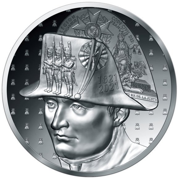 2021年フランスPR70ナポレオン200年記念20ユーロ銀貨PCGS最高鑑定 