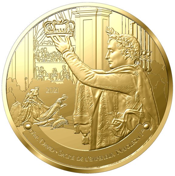 2021 フランス ナポレオン1世没後200周年：二角帽型200ユーロ金貨 