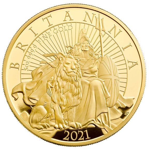 イギリス 2021年 ブリタニア 銀貨 5枚セット 新品 未使用 英国 純銀3861mm厚さ