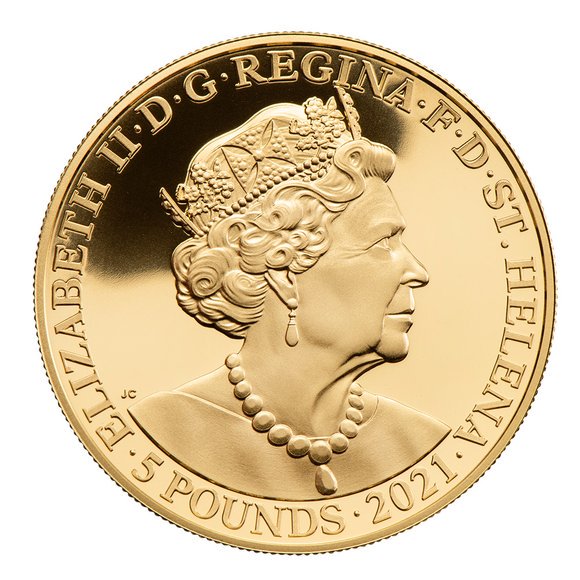 2021 セントヘレナ ナポレオンの蜂:「N」デザイン 5ポンド金貨 1オンス