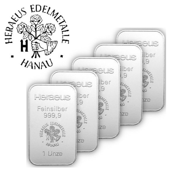 ドイツ ヘレウス製 シルバーバー .999 Fine Silver 1オンス 銀