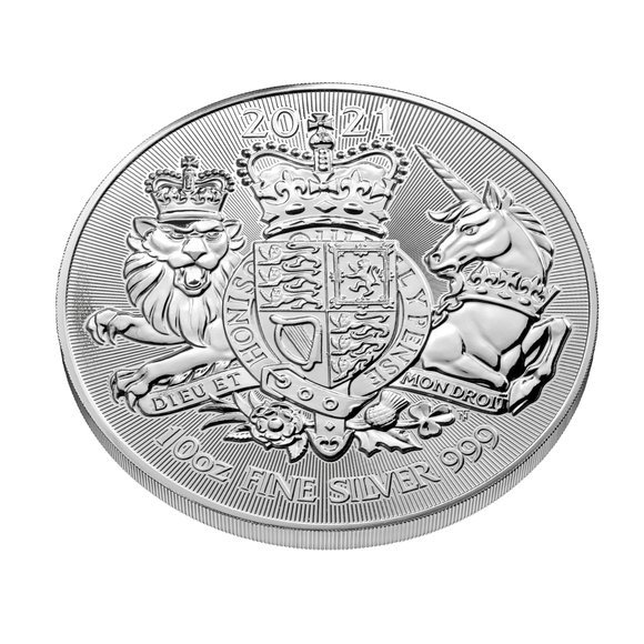 10オンス イギリス 2022 国章 ロイヤルアームズ 銀貨 オリジナルカプセル