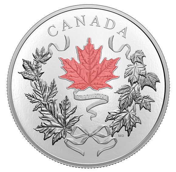 2021 カナダ カナダのナショナルカラー 100ドル銀貨 10オンス プルーフ