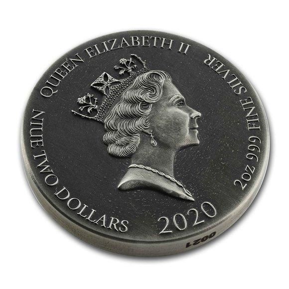 2020 ニウエ 聖書：ラザロの復活 2ドル銀貨 2オンス 箱付き 新品
