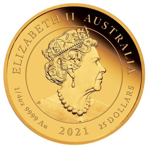 2021 オーストラリア エリザベス2世95歳誕生日記念 25ドル金貨 1/4オンス プルーフ 箱とクリアケース付き 【Proof】 新品未使用 -  野口コイン株式会社