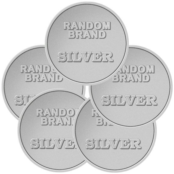 ランダムブランド銀貨 新品未使用 ×5枚セット   野口コイン