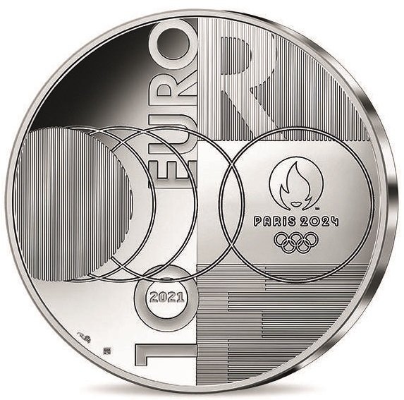 2021 フランス 2024年パリオリンピック：東京からパリへ 10ユーロ銀貨