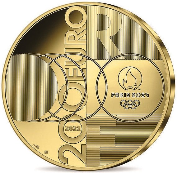 2024 フランス パリ2024 オリンピック開催記念 六角形 250ユーロ金貨2024