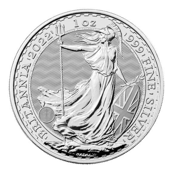 2022 1オンス イギリス ブリタニア銀貨 (39mmクリアーケース付き) 新品 