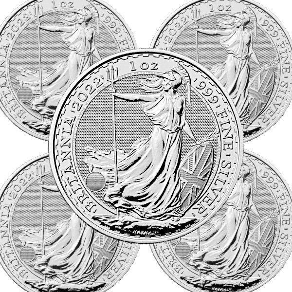 2021 1オンス イギリス ブリタニア銀貨 【5枚】セット (39mmクリア