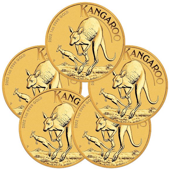 2022 1オンス オーストラリア カンガルー金貨【10枚】セット 33mm 
