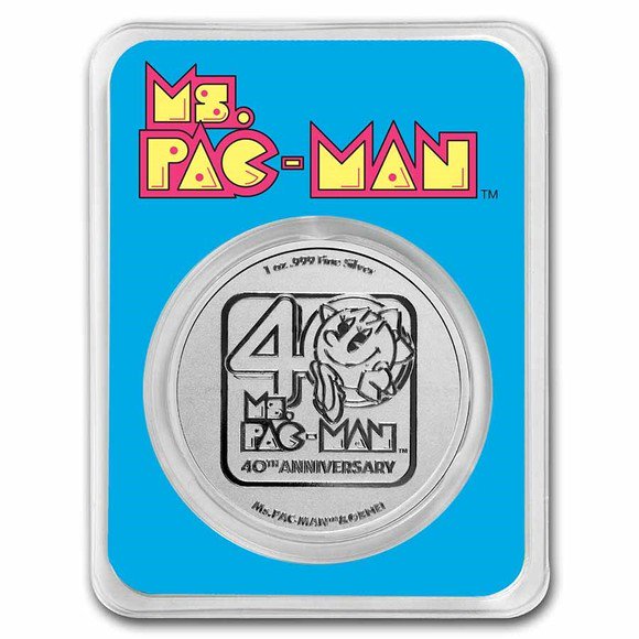 パックマン銀貨 ピクセルパターン 1オンス TEP入り-