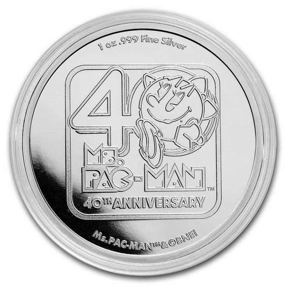 2021 ニウエ ミズ・パックマン40周年 2ドル銀貨 1オンス プルーフ クリアケース付き 【Proof】 新品未使用 - 野口コイン株式会社