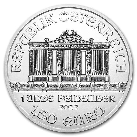 2022 1オンス オーストリア ウィーン銀貨□【5枚】セット 37mmクリア ...